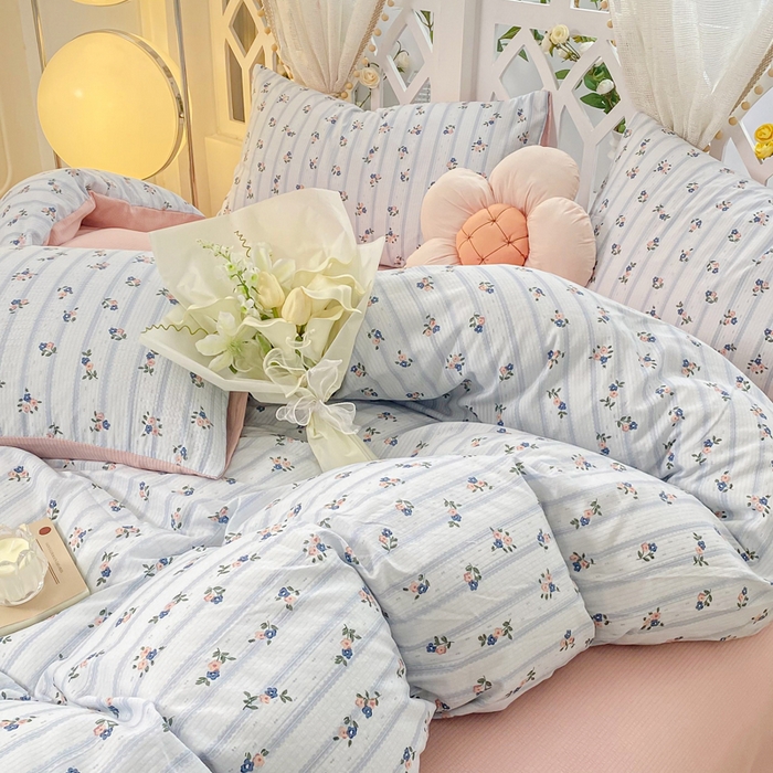 91家纺网 家纺一手货源 找家纺 牛牛家纺 牛牛  2024新款泡泡棉小清新四件套(1) 浪漫花语