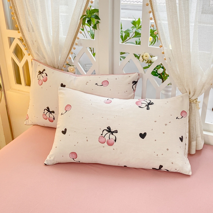 91家纺网 家纺一手货源 找家纺 牛牛家纺 牛牛  2024新款泡泡棉小清新四件套(1) 浪漫樱桃