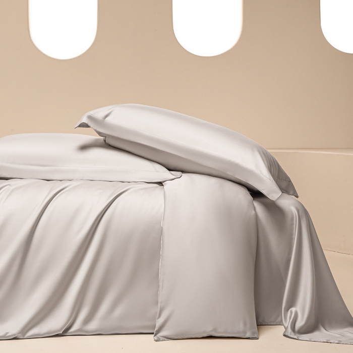 91家纺网 家纺一手货源 找家纺 涵宸 2024新款兰精天丝棉纯色四件套 四件套-太空灰