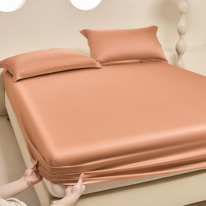 91家纺网 家纺一手货源 找家纺 涵宸 2024新款兰精天丝棉纯色单品-床笠 床笠-焦糖