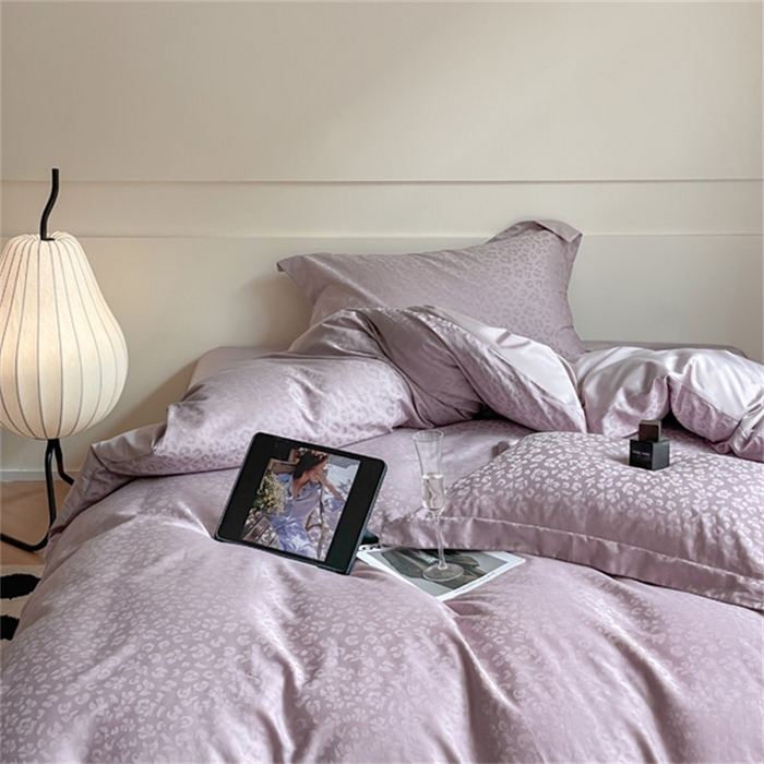 91家纺网 家纺一手货源 找家纺 涵宸 2024新款全棉大提花系列四件套 繁花之城-紫