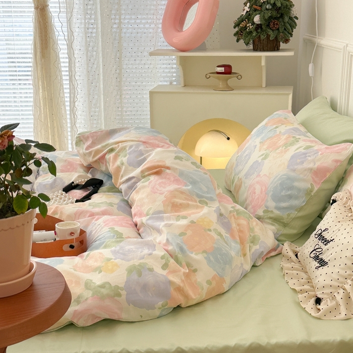 91家纺网 家纺一手货源 找家纺 （总）昔可家纺 2024新款韩式混搭系列四件套