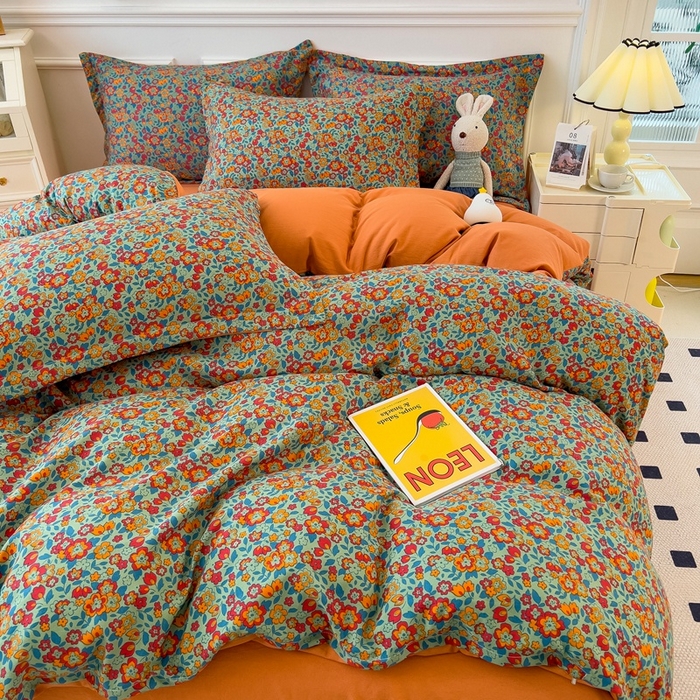 91家纺网 家纺一手货源 找家纺 （总）宝士康家纺 2024新款10A抗菌水洗棉麻双层纱四件套系列 