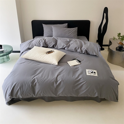 三味舒屋 2024新款设计师款大织标全棉水洗棉套件 懒熊灰
