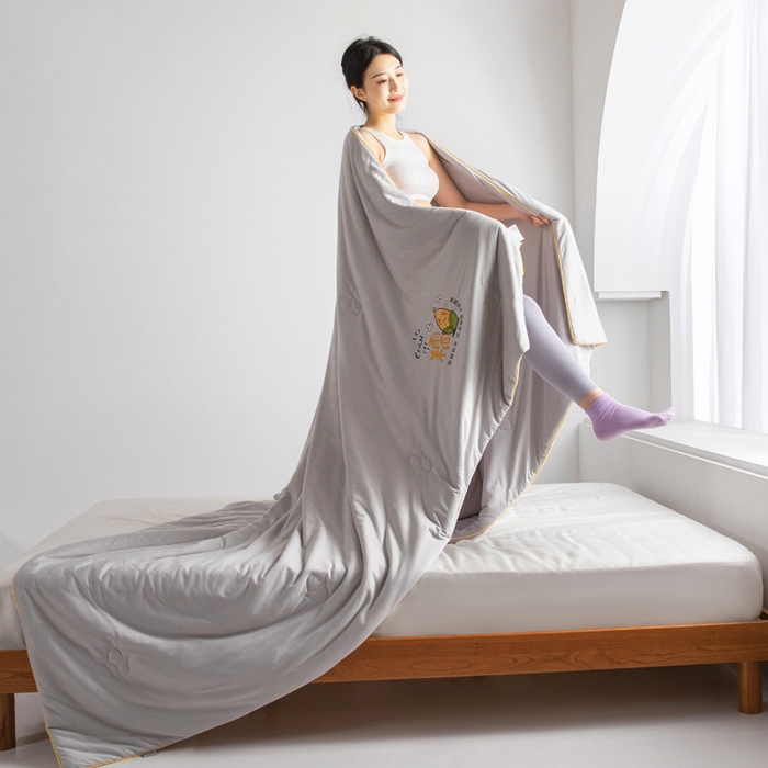 91家纺网 家纺一手货源 找家纺 慕尚家纺 2025新款针织玉米被夏被 玉米糯糯灰