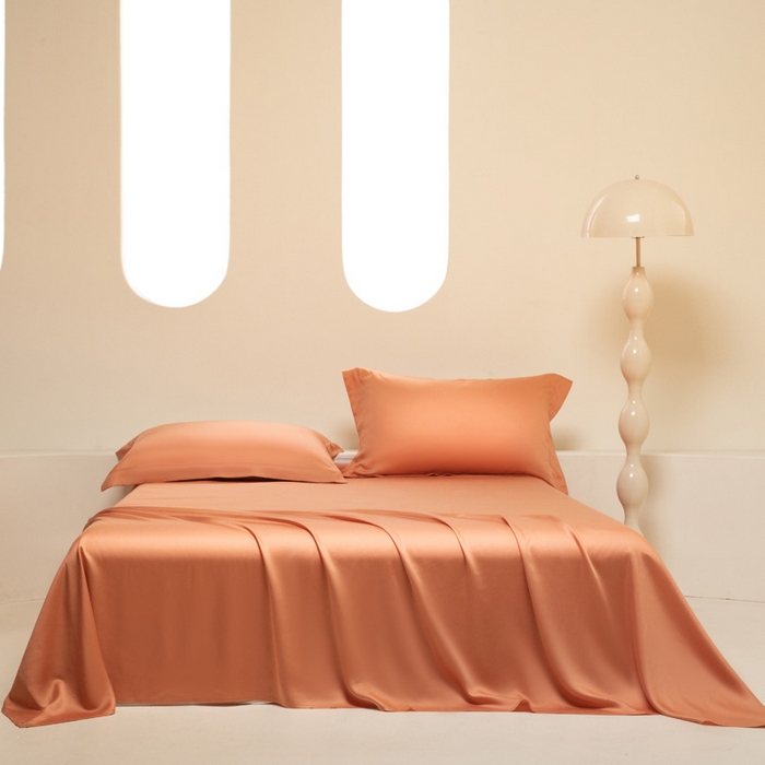 91家纺网 家纺一手货源 找家纺 涵宸 2024新款兰精天丝棉纯色单品-床单 床单-焦糖