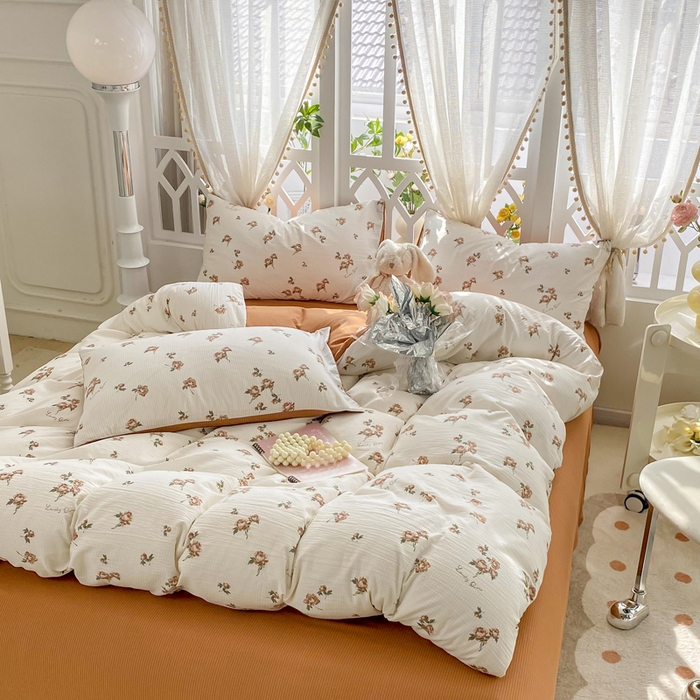 91家纺网 家纺一手货源 找家纺 牛牛家纺 牛牛  2024新款泡泡棉小清新四件套(1) 甜蜜梦境