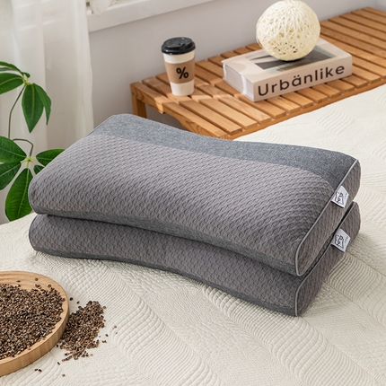 91家纺网 家纺一手货源 找家纺 （总）织布人 2024新款荞麦枕全棉水洗棉针织拼色全荞麦壳护颈枕头枕芯