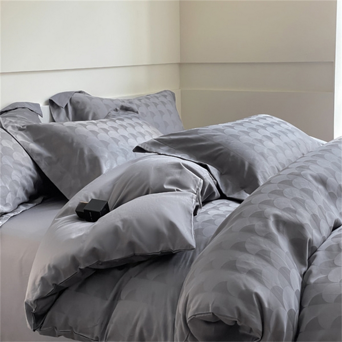 91家纺网 家纺一手货源 找家纺 涵宸 2024新款全棉大提花系列四件套 迷幻格调-灰