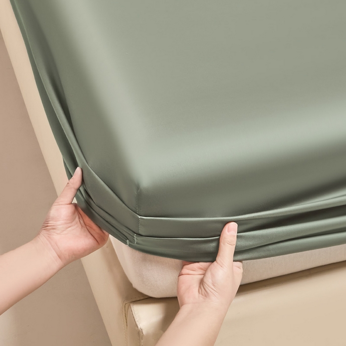 91家纺网 家纺一手货源 找家纺 涵宸 2024新款兰精天丝棉纯色单品-床笠 床笠-赛琳绿