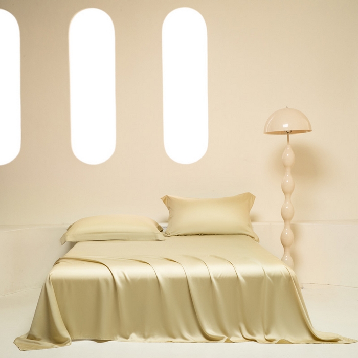 91家纺网 家纺一手货源 找家纺 涵宸 2024新款兰精天丝棉纯色单品-床单 床单-芥末绿