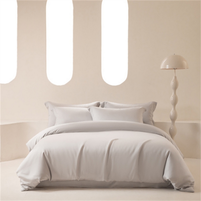 91家纺网 家纺一手货源 找家纺 涵宸 2024新款兰精天丝棉纯色四件套 四件套-太空灰