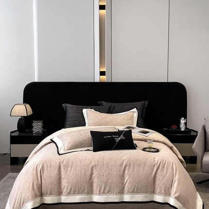 2025新款50S全棉色织提花镂空轻奢款套件-爱缇菲 蝶 粉