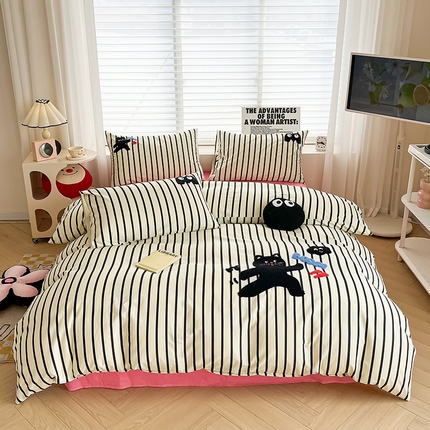 91家纺网 家纺一手货源 找家纺 （总）曼町2024新款毛巾绣全棉四件套