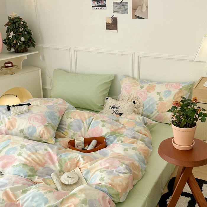 91家纺网 家纺一手货源 找家纺 （总）昔可家纺 2024新款韩式混搭系列四件套