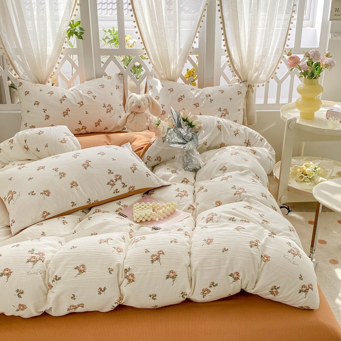 91家纺网 家纺一手货源 找家纺 牛牛家纺 牛牛  2024新款泡泡棉小清新四件套(1) 甜蜜梦境