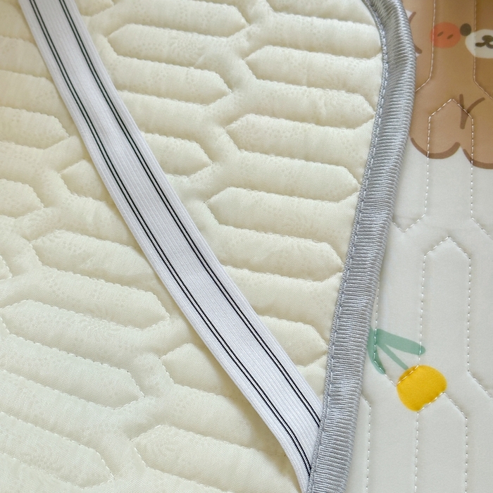 91家纺网 家纺一手货源 找家纺 慕尚家纺 2025新款ms乳胶圆网花色乳胶凉席 绿意小熊