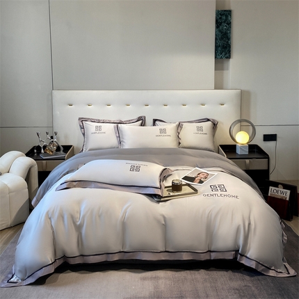 91家纺网 家纺一手货源 找家纺 （总）眷恋家纺 2024新品水洗真丝宽边四件套-挪威系列