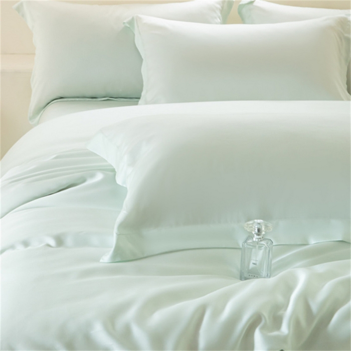 91家纺网 家纺一手货源 找家纺 涵宸 2024新款兰精天丝棉纯色四件套 四件套-空绿