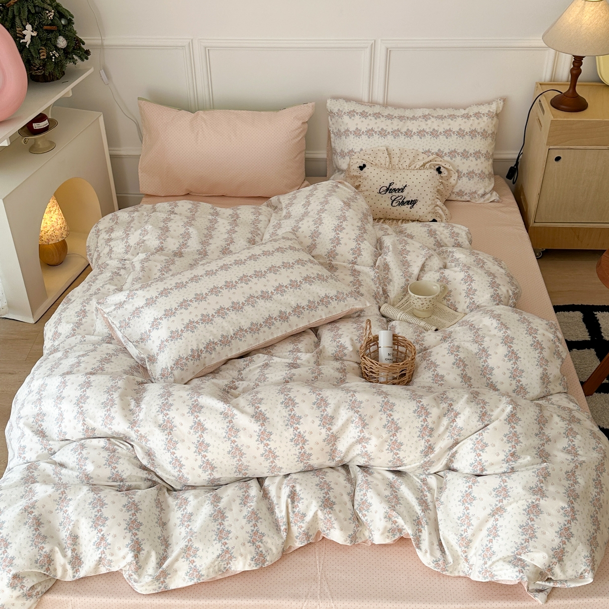 91家纺网 家纺一手货源 找家纺 昔可家纺 2024韩式碎花四件套 蜜语