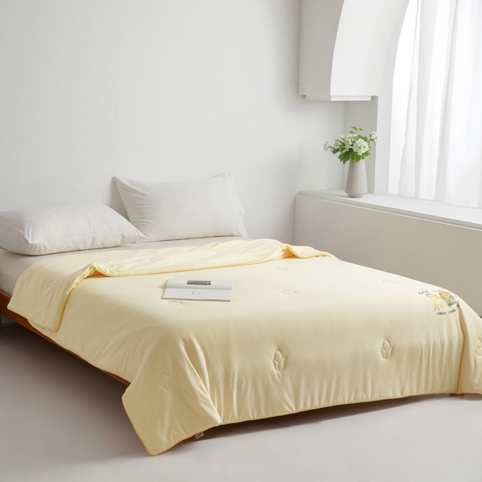 91家纺网 家纺一手货源 找家纺 慕尚家纺 2025新款针织玉米被夏被 玉米糯糯黄