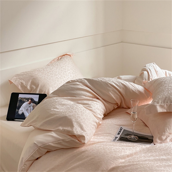 91家纺网 家纺一手货源 找家纺 涵宸 2024新款全棉大提花系列四件套 繁花之城-杏