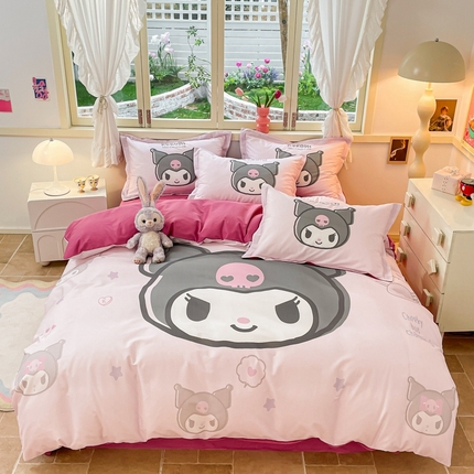 孩子王（原鼎盛） 2025新款三丽鸥系列全棉活性大版印花卡通学生四件套 萌萌库洛米