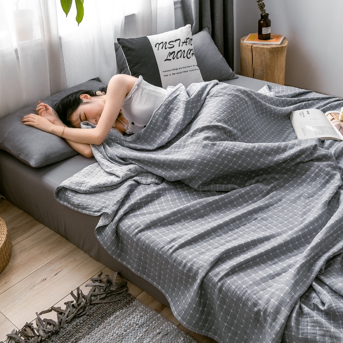 91家纺网 家纺一手货源 找家纺 （总）朴尔家纺-毛巾被 2024新款三层水洗棉全棉纱布毛巾被