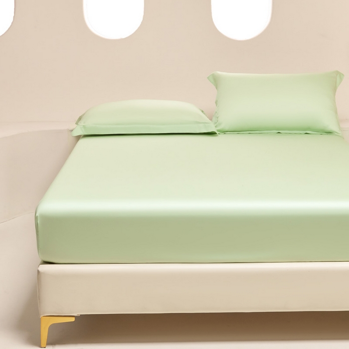 91家纺网 家纺一手货源 找家纺 涵宸 2024新款兰精天丝棉纯色单品-床笠 床笠-柠檬绿