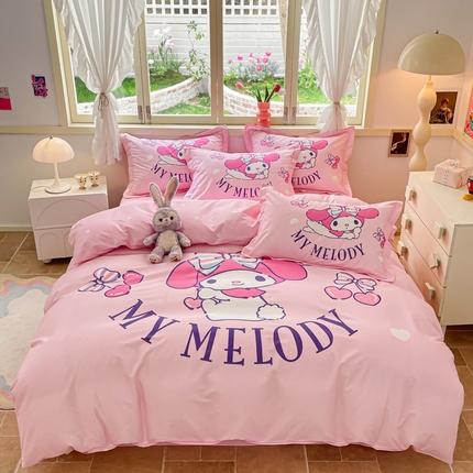 孩子王（原鼎盛） 2025新款三丽鸥系列全棉活性大版印花卡通学生四件套 樱桃美乐蒂