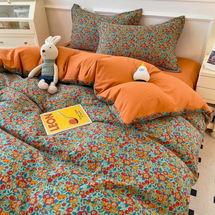 91家纺网 家纺一手货源 找家纺 （总）宝士康家纺 2024新款10A抗菌水洗棉麻双层纱四件套系列 