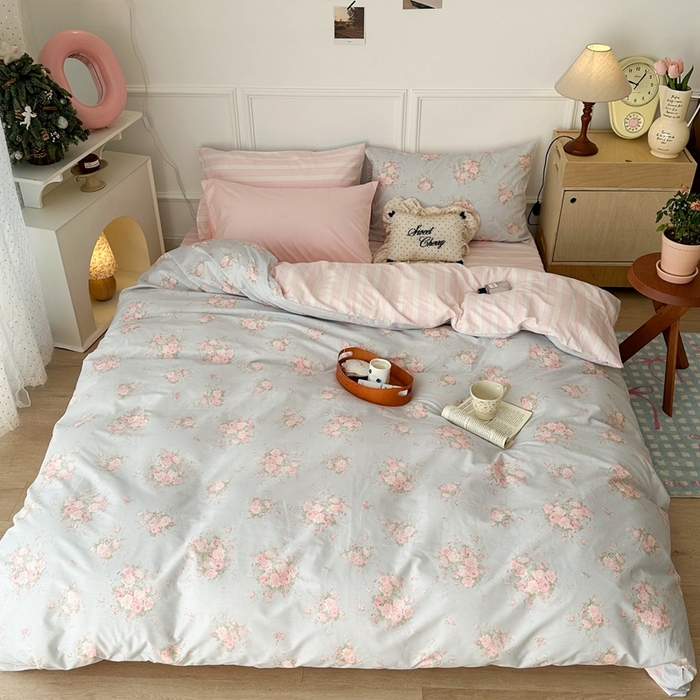 91家纺网 家纺一手货源 找家纺 （总）昔可家纺 2024韩式碎花四件套