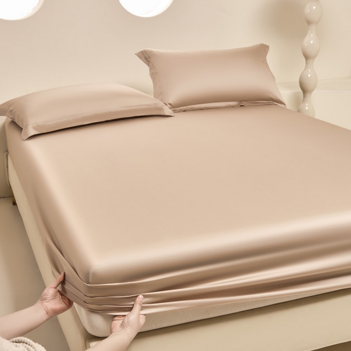 91家纺网 家纺一手货源 找家纺 涵宸 2024新款兰精天丝棉纯色单品-床笠 床笠-奶茶杏