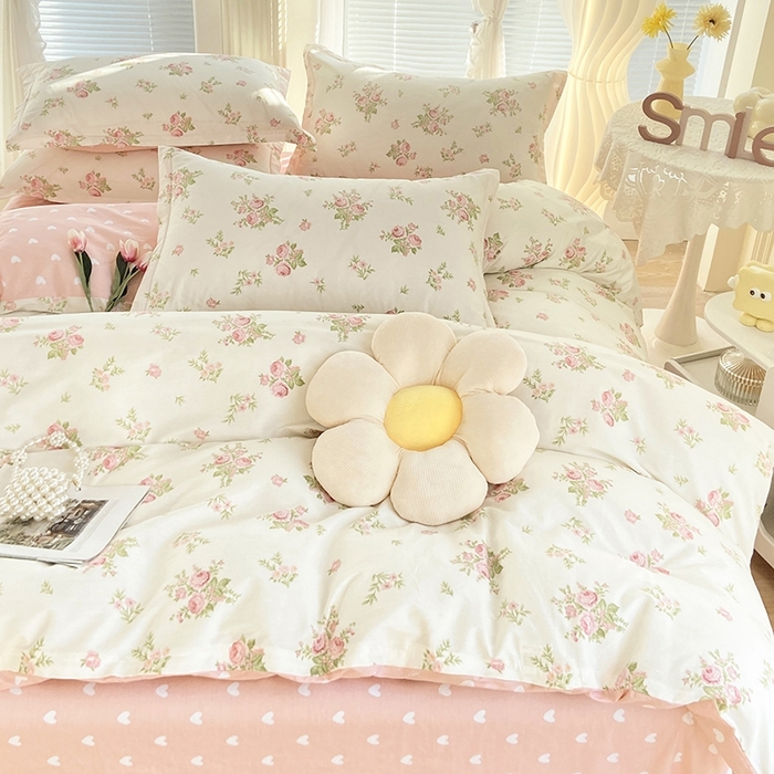 91家纺网 家纺一手货源 找家纺 珂博家纺 2024新款轻柔感全棉印花单全棉被套 花团锦簇