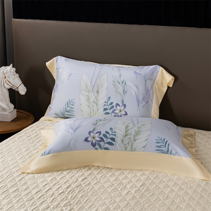 91家纺网 家纺一手货源 找家纺 OL家纺 2024新款天丝四件套 曼枝-蓝