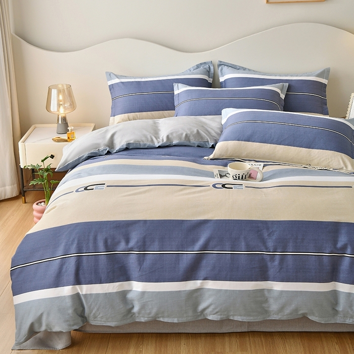 91家纺网 家纺一手货源 找家纺 珂博家纺 2024新款轻柔感全棉印花单品四件套系列-单床单单床笠 永恒之夜