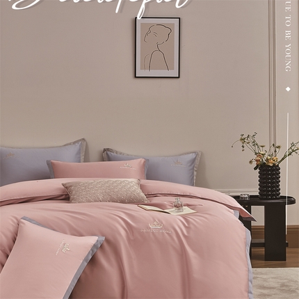 91家纺网 家纺一手货源 找家纺 （总）家维 2025新款60支绣花长绒棉四件套