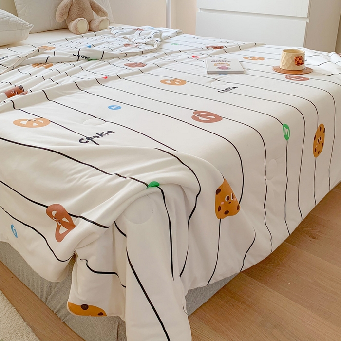 91家纺网 家纺一手货源 找家纺 澳萝拉 2024新款A类针织印花夏被 趣多多