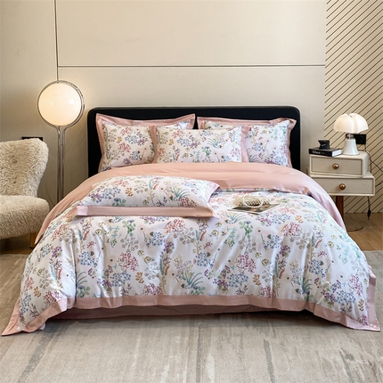 91家纺网 家纺一手货源 找家纺 （总）蓝米卡夫 2024新品-A类100支全棉活性数码拼角款-繁花系列