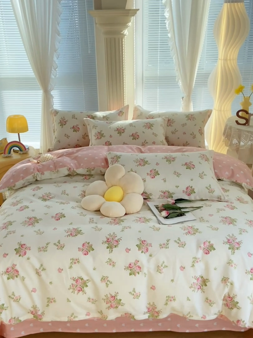 91家纺网 家纺一手货源 找家纺 珂博家纺 2024新款轻柔感全棉印花单品四件套系列-单床单单床笠 花团锦簇