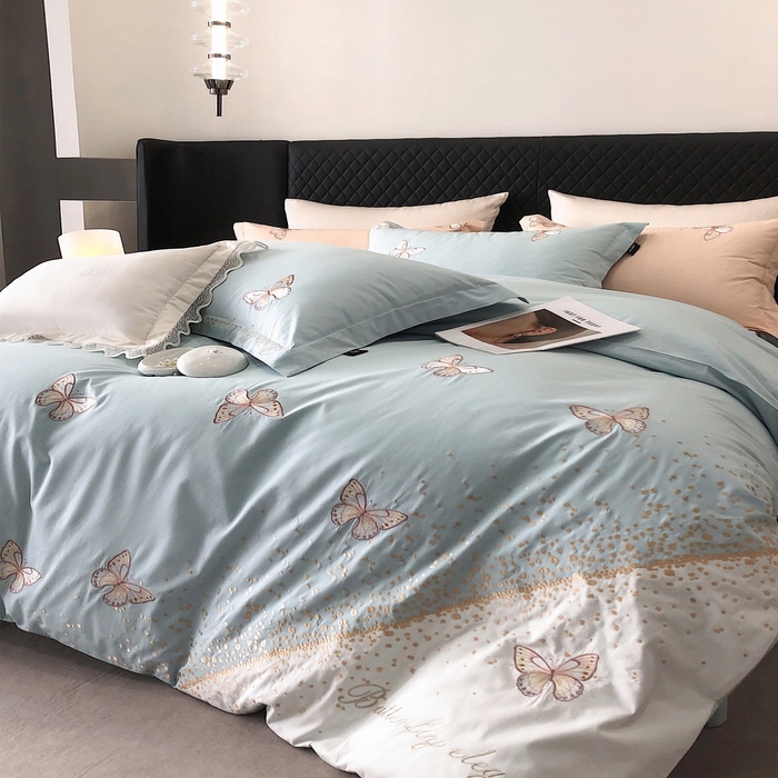 91家纺网 家纺一手货源 找家纺 2024春夏优雅刺绣—蝴蝶莎拉 蝴蝶莎拉绿