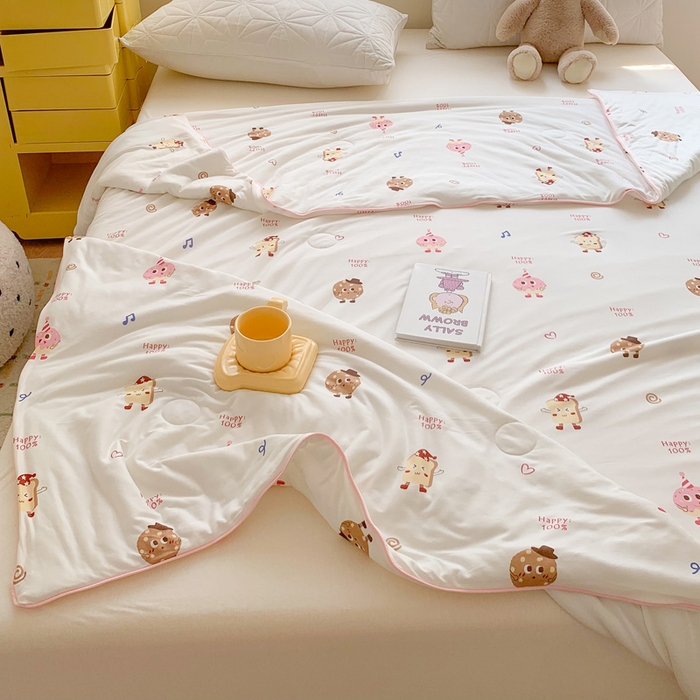 91家纺网 家纺一手货源 找家纺 澳萝拉 2024新款A类针织印花夏被 吐司酱