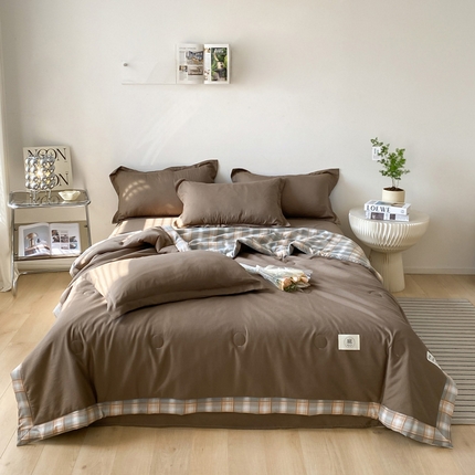 91家纺网 家纺一手货源 找家纺 （总）U被 2025新款色织水洗夏凉被四件套