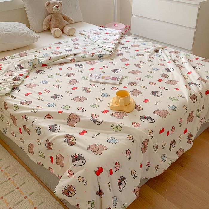 91家纺网 家纺一手货源 找家纺 澳萝拉 2024新款A类针织印花夏被 萌宠甜心