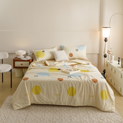 91家纺网 家纺一手货源 找家纺 （总）优被业 2025新款A类全棉小清新大豆夏被