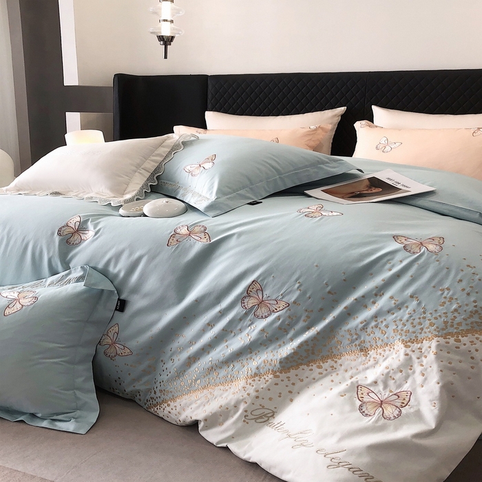 91家纺网 家纺一手货源 找家纺 2024春夏优雅刺绣—蝴蝶莎拉 蝴蝶莎拉绿