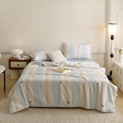 91家纺网 家纺一手货源 找家纺 （总）优被业 2025新款A类全棉小清新大豆夏被