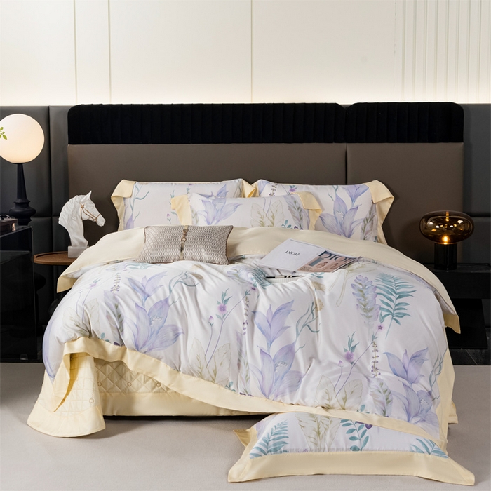 91家纺网 家纺一手货源 找家纺 OL家纺 2024新款天丝四件套 曼枝-白