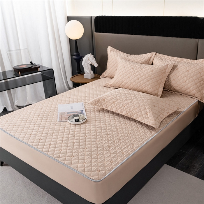 91家纺网 家纺一手货源 找家纺 OL家纺 2024新款单品天丝纯色床笠 驼色