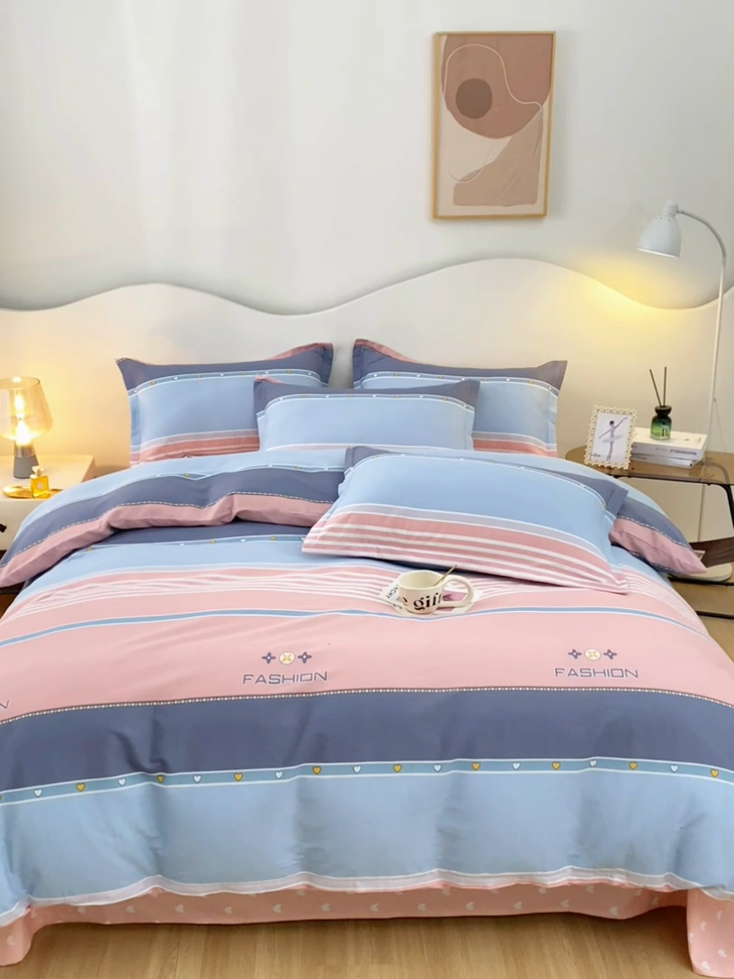 91家纺网 家纺一手货源 找家纺 珂博家纺 2024新款轻柔感全棉印花纯棉四件套 午后奶茶